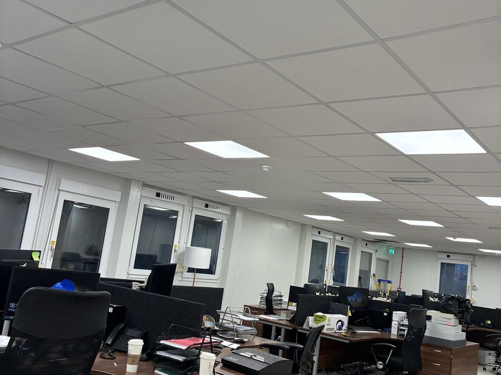 Office fit-out with LED panel lighting