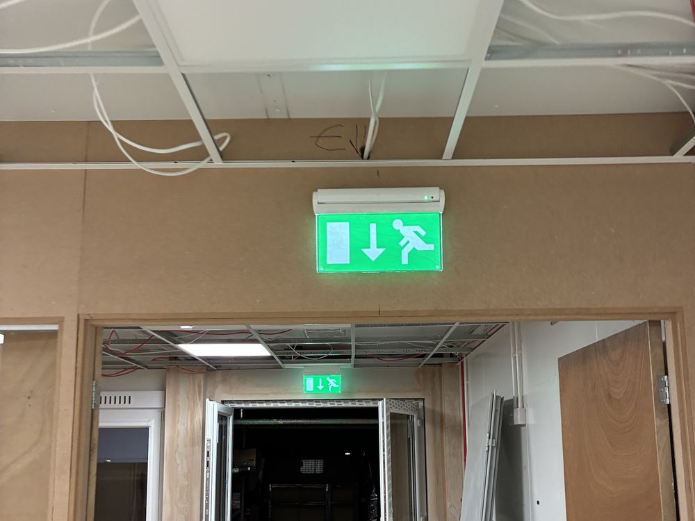 Emergency exit signage on a new fit-out