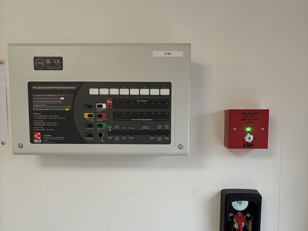 Fire alarm panel and call point installation