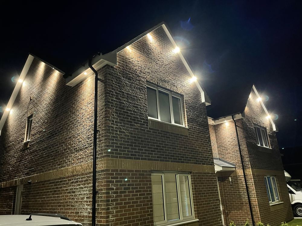 External soffit lighting on a new-build house