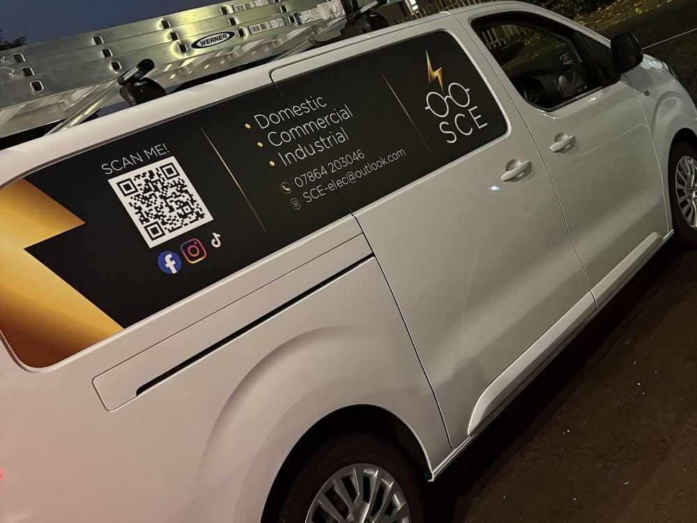 The SCE sign-written van